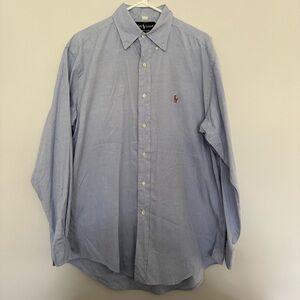 Ralph Lauren Yarmouth 100% Cotton Sky Blue Casual Button-Down Shirt
